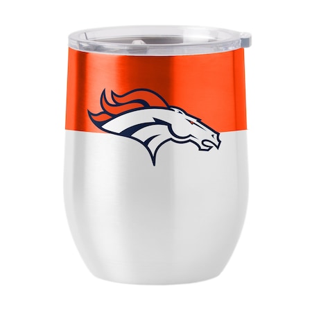 Logo Brands Denver Broncos Colorblock 16oz Stainless Curved Beverage 610-S16CB-11